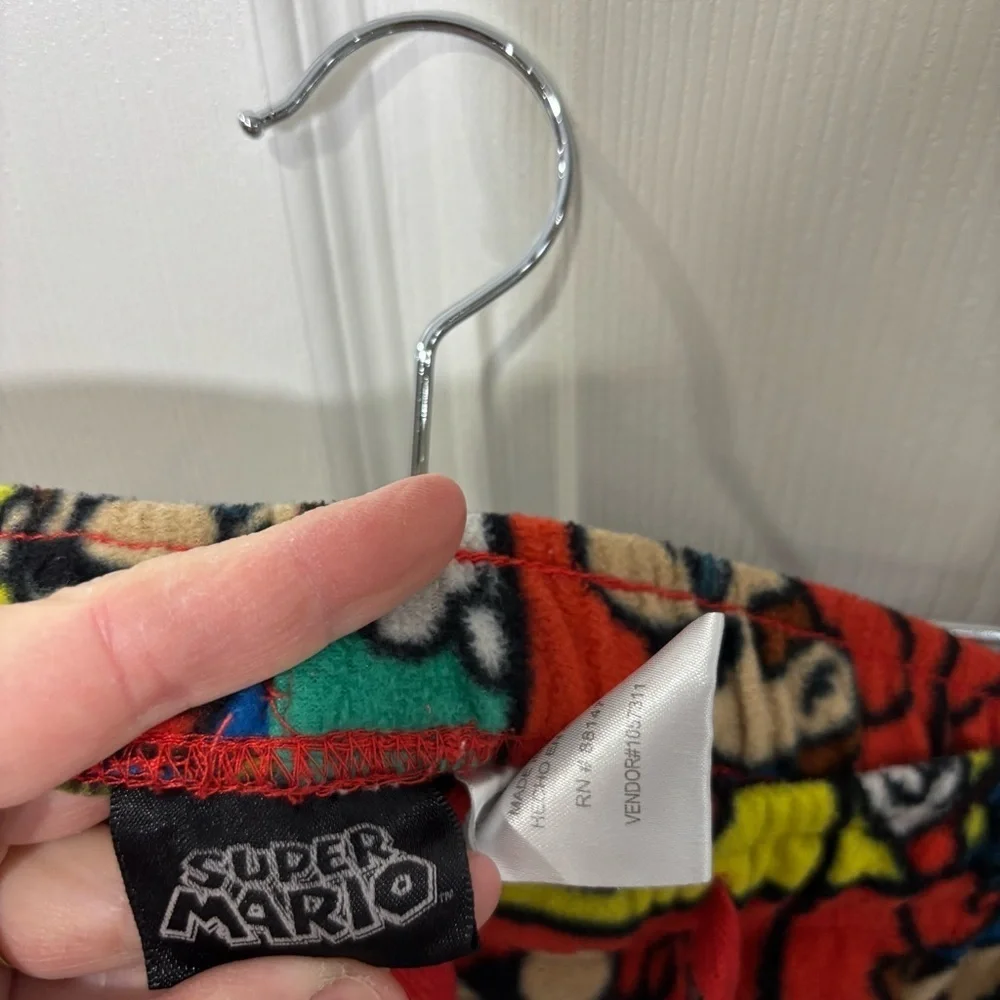 Nintendo Super Mario Fleece Pajama Pants Women's Large Elastic Waist Pockets